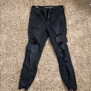 Distressed black jeans